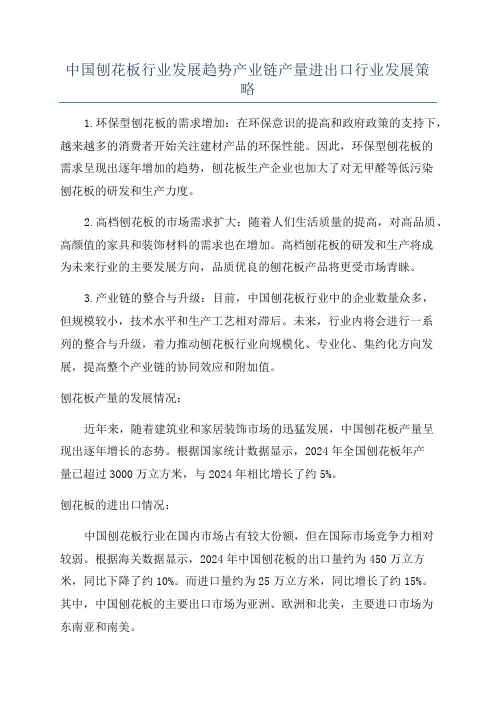 中国刨花板行业发展趋势产业链产量进出口行业发展策略