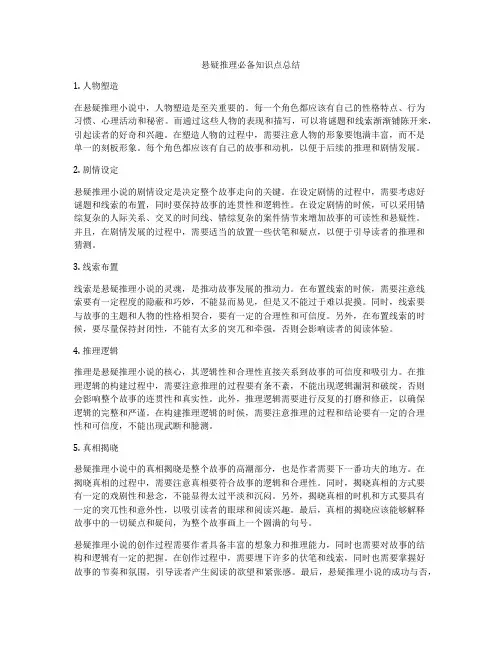 悬疑推理必备知识点总结