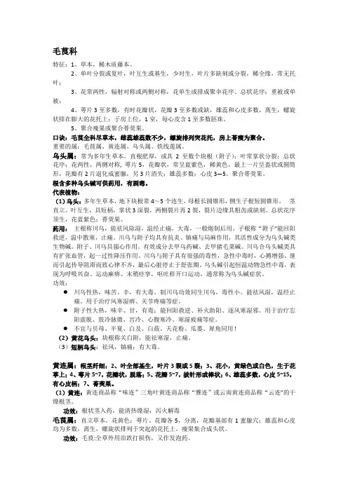 药用植物学期末复习