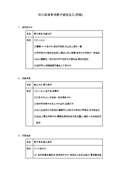 幼儿英语单词图卡游戏总汇