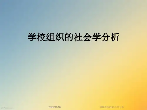 学校组织的社会学分析