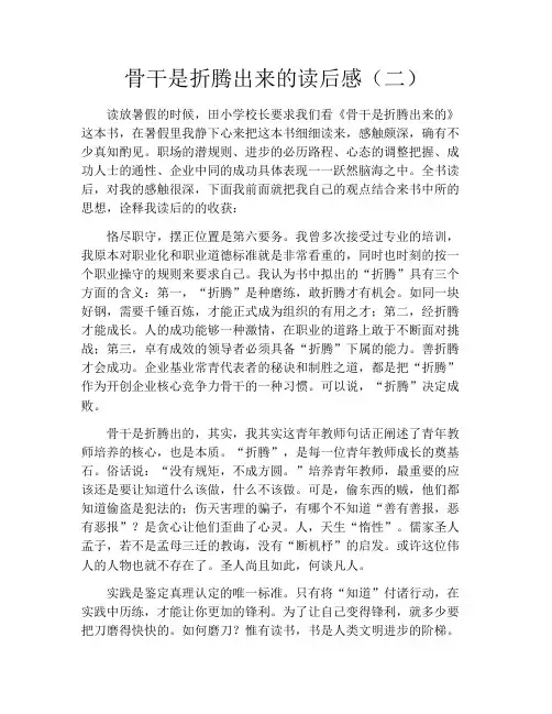 骨干是折腾出来的读后感(二)