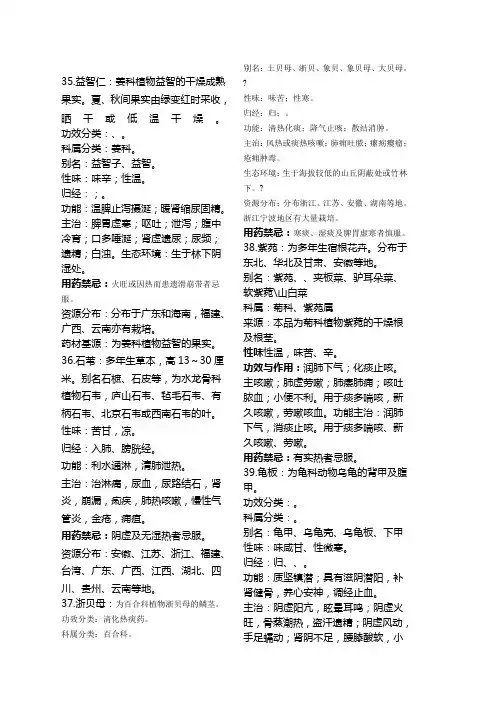 常用中药大全有彩图可打印