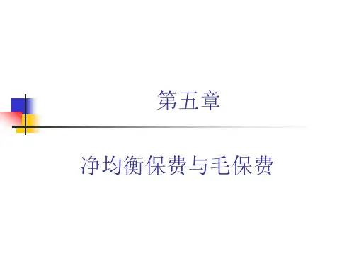 第五章均衡净保费和毛保费