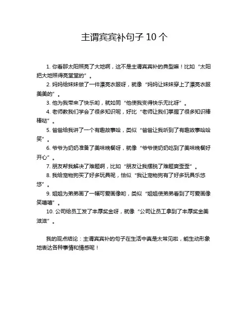 主谓宾宾补句子10个