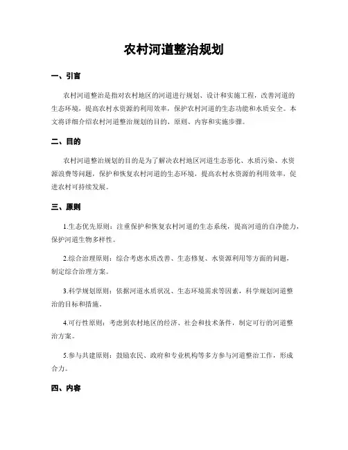 农村河道整治规划