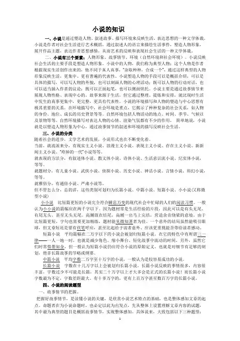 小说基础知识