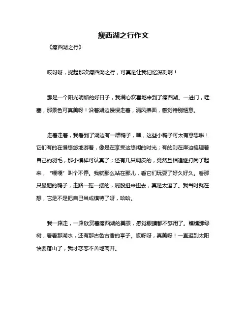 瘦西湖之行作文