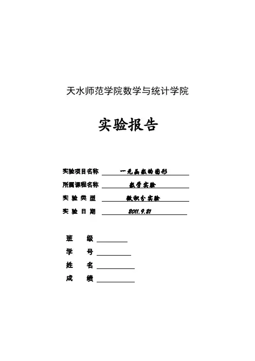 数学实验  Mathematic实验一   一元函数的图形