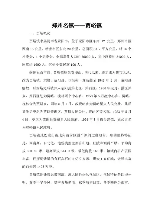 郑州名镇——贾峪镇