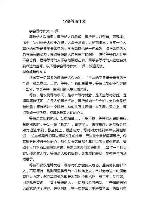学会等待作文