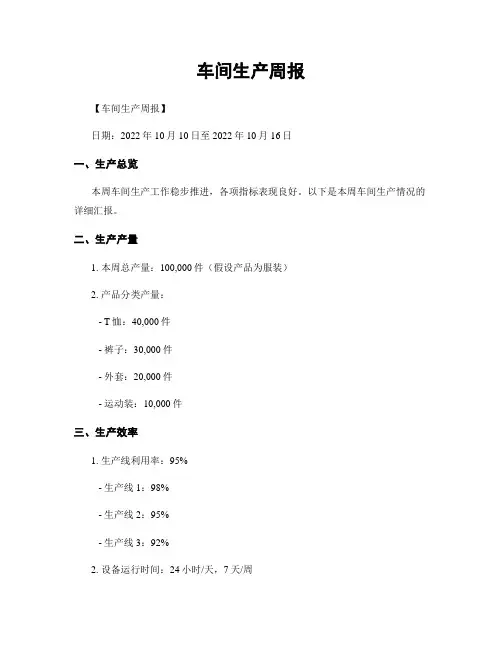 车间生产周报