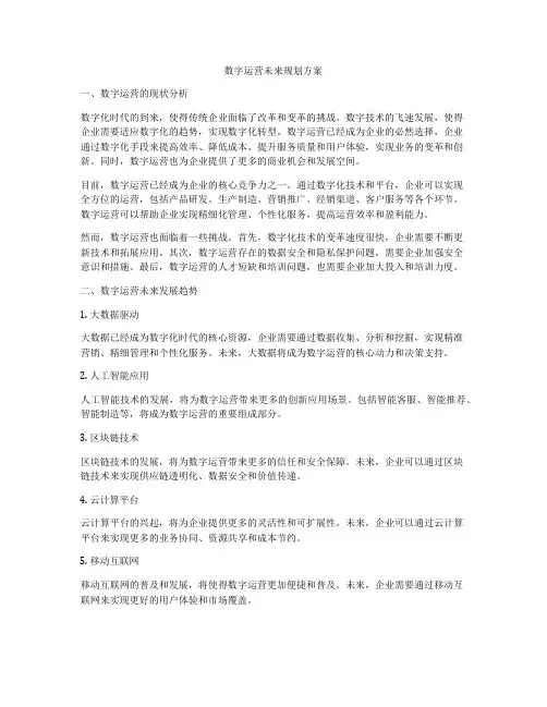 数字运营未来规划方案