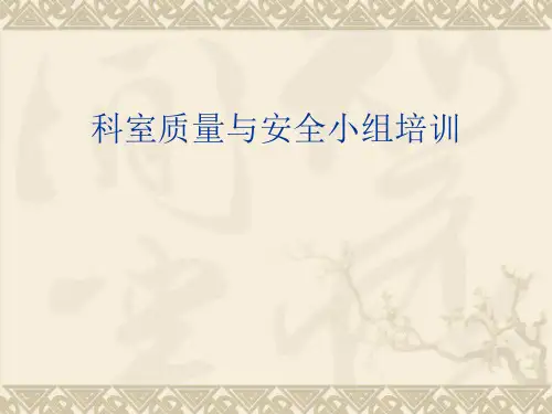 科室质量与安全小组培训