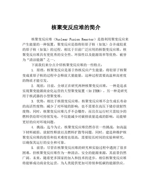核聚变反应堆的简介