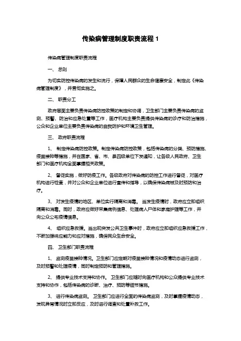 传染病管理制度职责流程1
