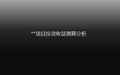 房地产项目投资收益测算分析研究报告