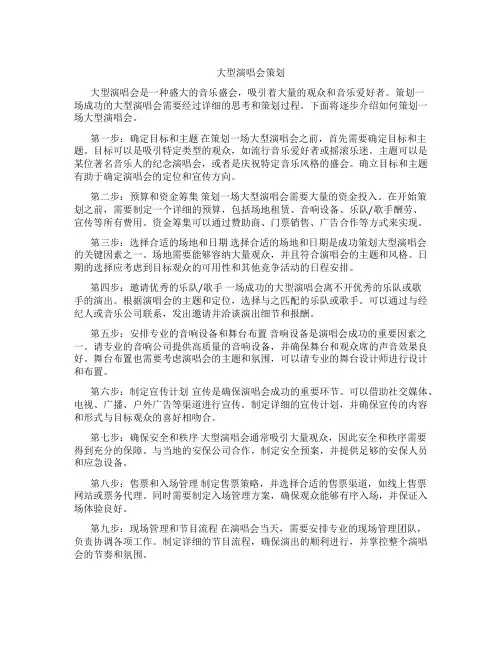 大型演唱会策划