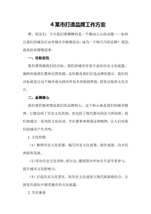 某市打造品牌工作方案