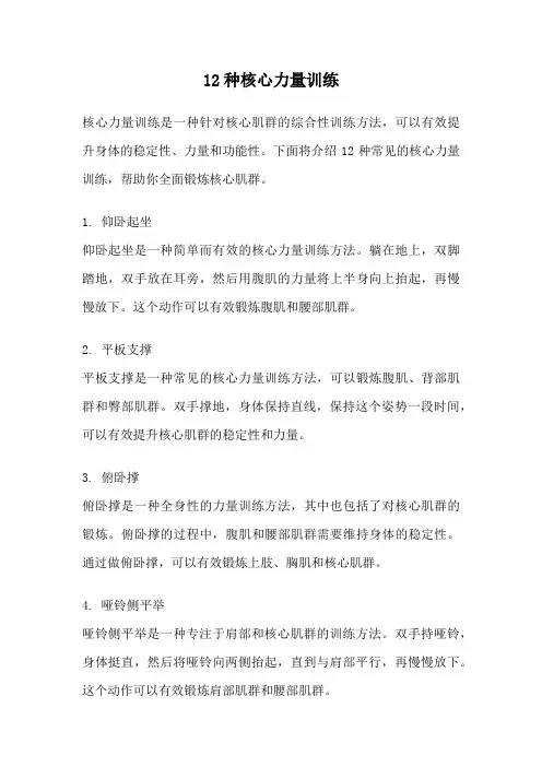 12种核心力量训练