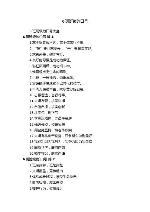 6班班级的口号