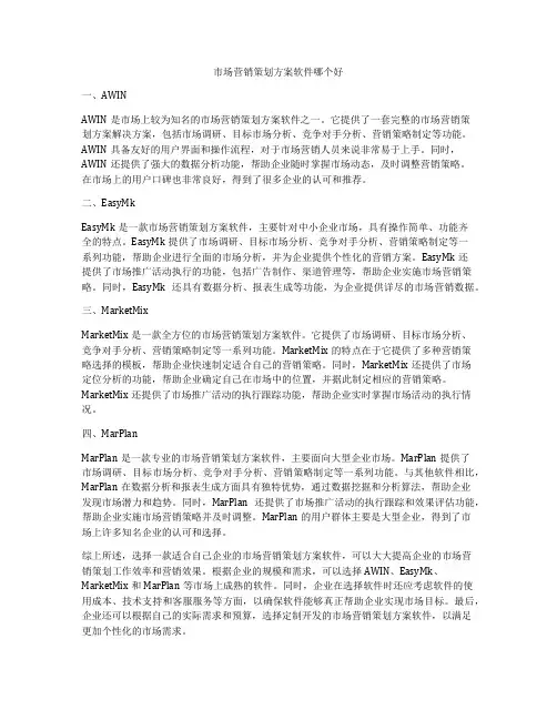 市场营销策划方案软件哪个好