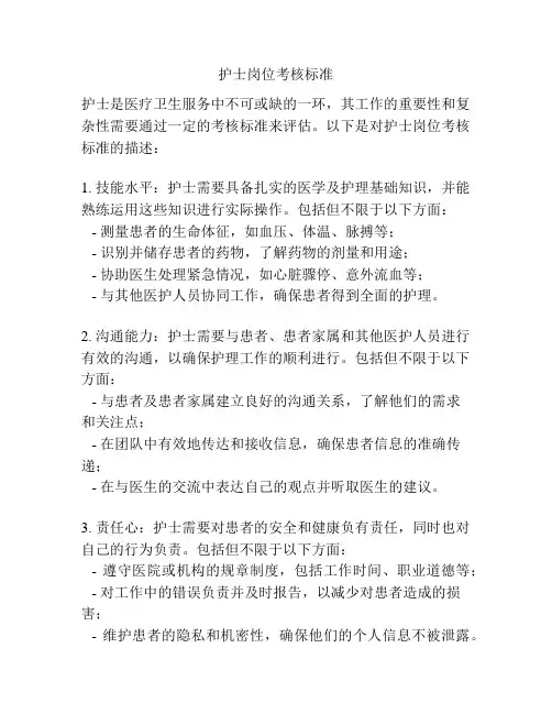 护士岗位考核标准