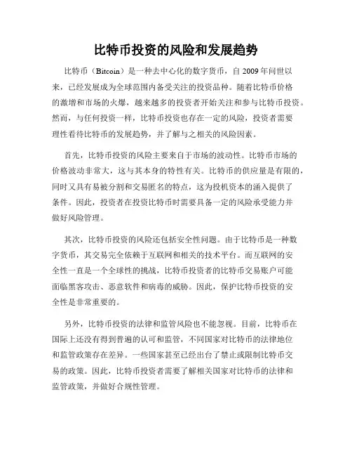 比特币投资的风险和发展趋势