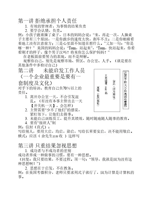 职业经理人常犯的11种错误(余世维)