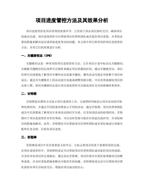 项目进度管控方法及其效果分析