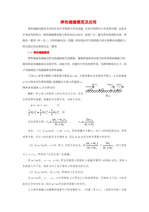 经典高中物理模型--弹性碰撞模型及应用
