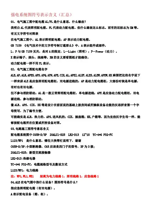 强电系统图符号表示含义(汇总)