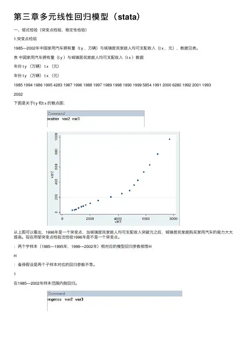 第三章多元线性回归模型（stata）