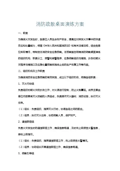 消防疏散桌面演练方案