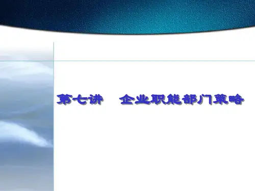 企业职能战略ppT