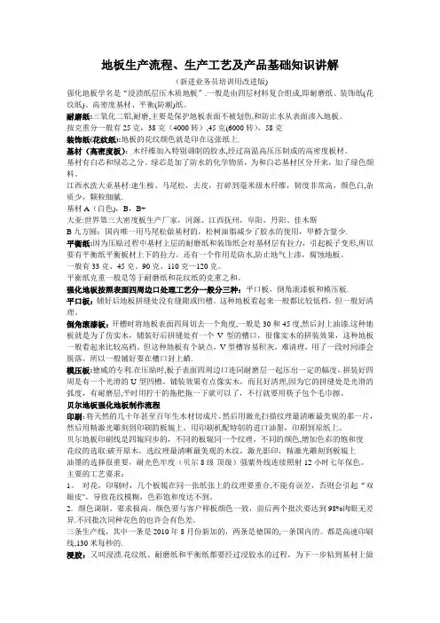强化复合地板生产流程及工艺