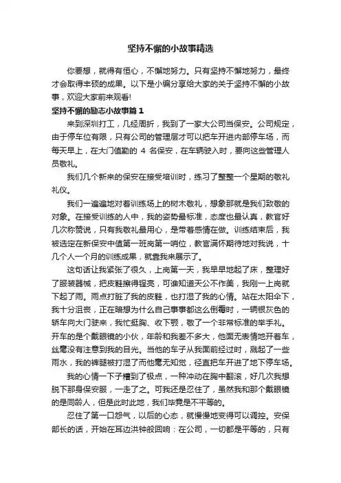 坚持不懈的小故事精选