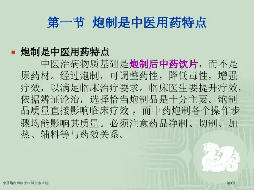 中药炮制和临床疗效专家讲座