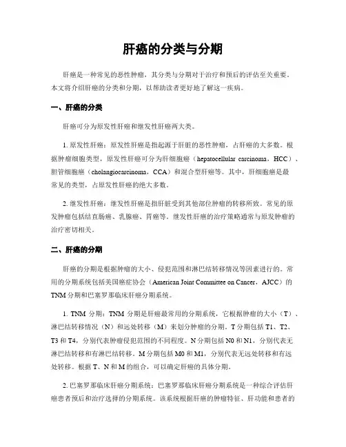 肝癌的分类与分期