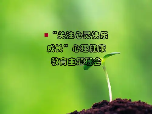 “关注心灵快乐成长”心理健康教育主题班会PPT课件