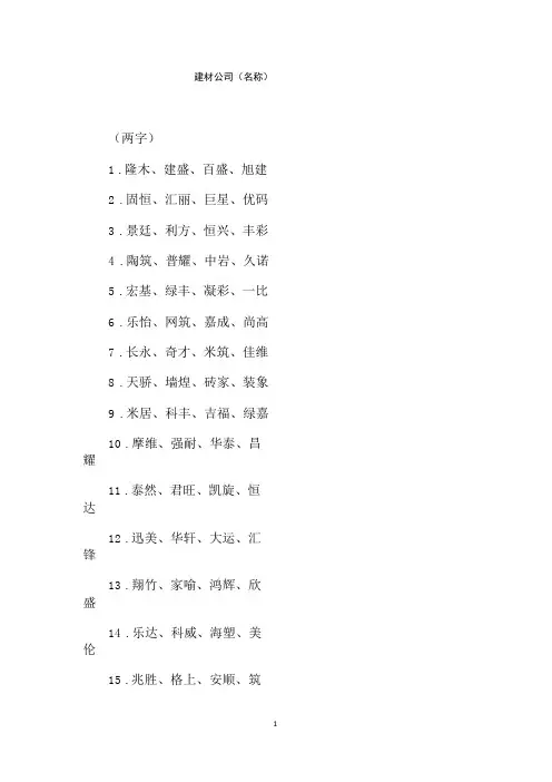 建材公司(名称)