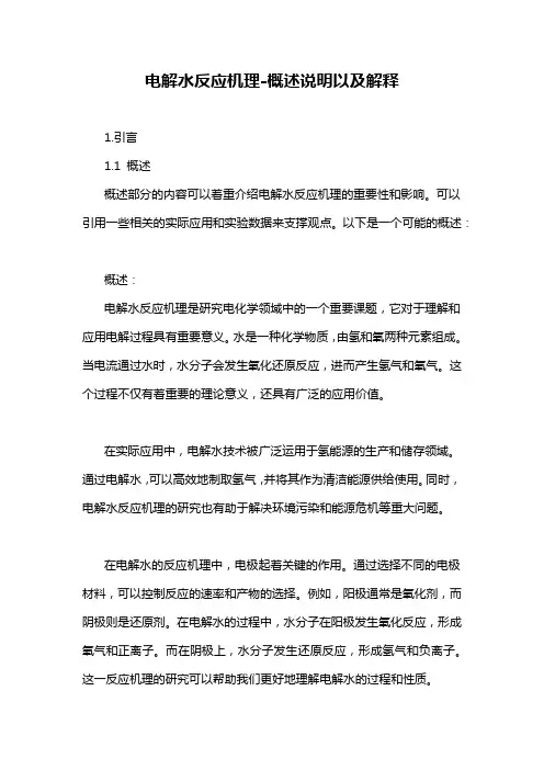 电解水反应机理-概述说明以及解释