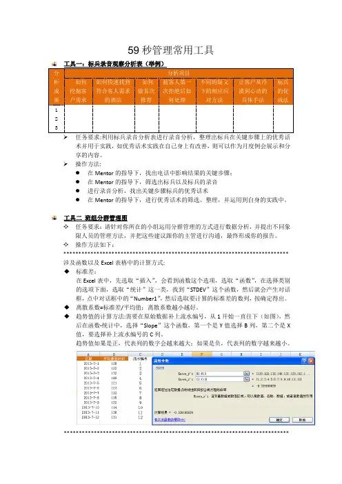 59秒管理常用工具