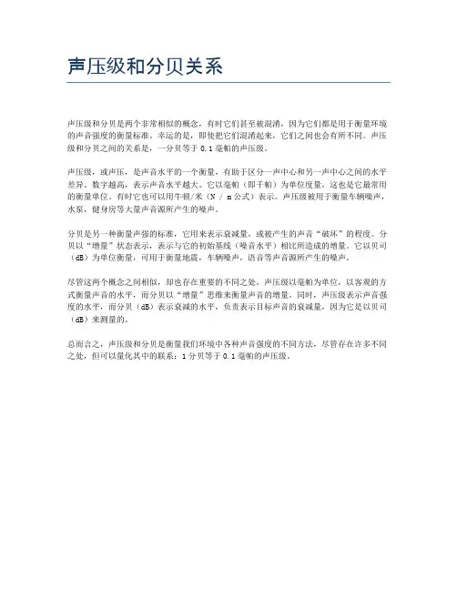 声压级和分贝关系