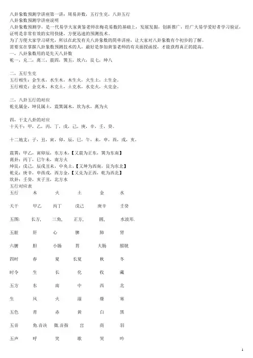 八卦象数预测学讲座第一至六讲