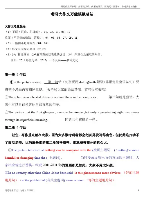 考研大作文万能模板最新总结(新)