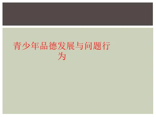 青少年品德发展与问题行为