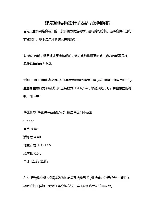 建筑钢结构设计方法与实例解析