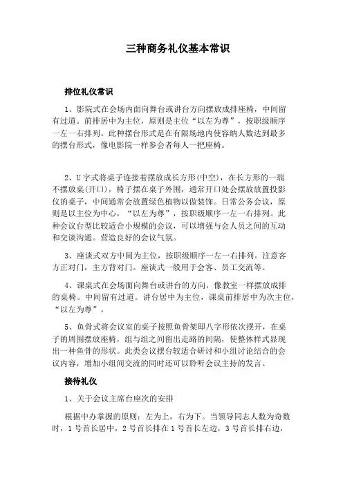 三种商务礼仪基本常识