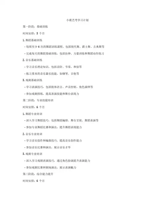 小鹿艺考学习计划